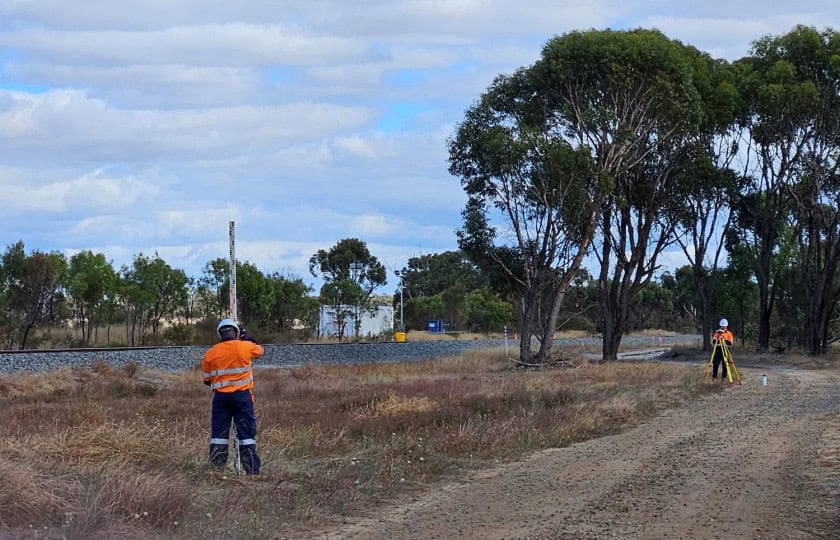 surveyors working on the CBH Cranbrook Rail Extension