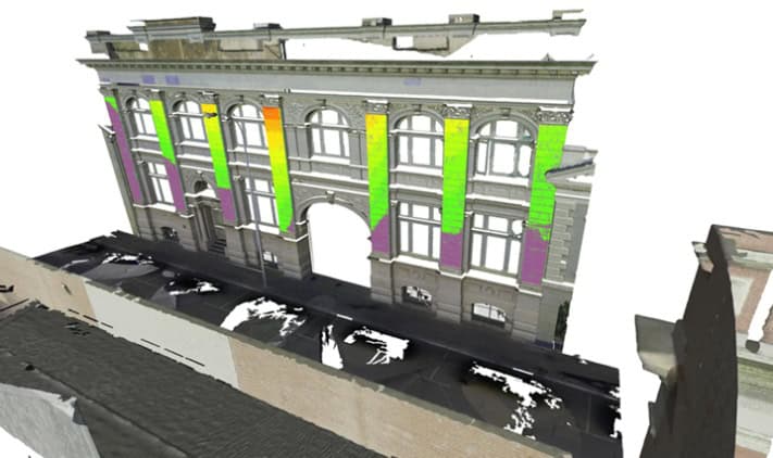 scanning of deformation and verticality of old buildings