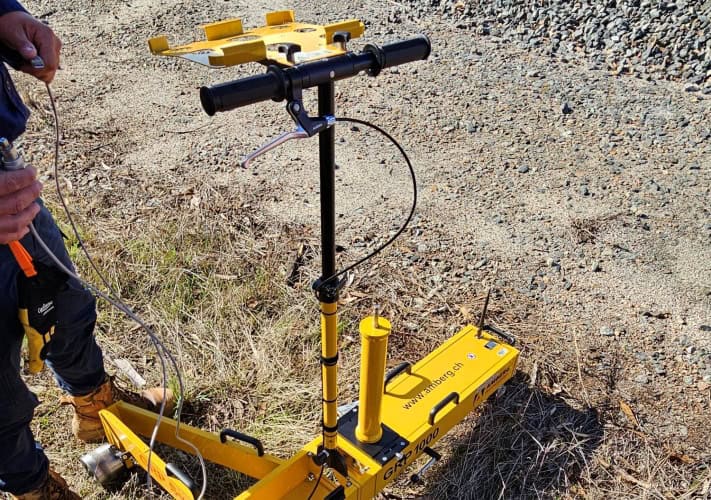 trolley used for rail track survey services